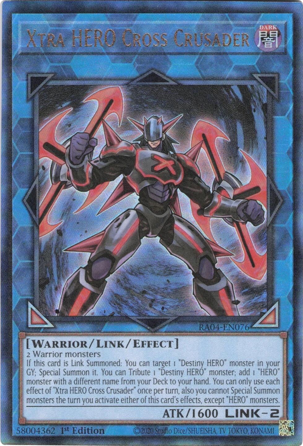 Xtra HERO Cross Crusader [RA04-EN076] Prismatic Ultimate Rare | The Time Vault CA
