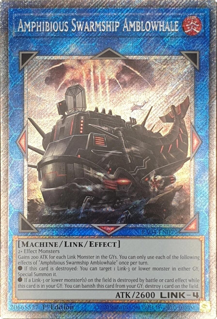 Amphibious Swarmship Amblowhale [RA04-EN077] Platinum Secret Rare | The Time Vault CA