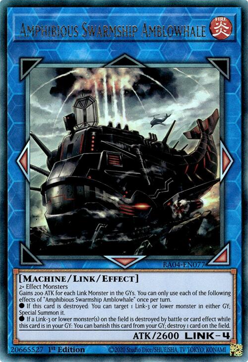 Amphibious Swarmship Amblowhale [RA04-EN077] Prismatic Ultimate Rare | The Time Vault CA