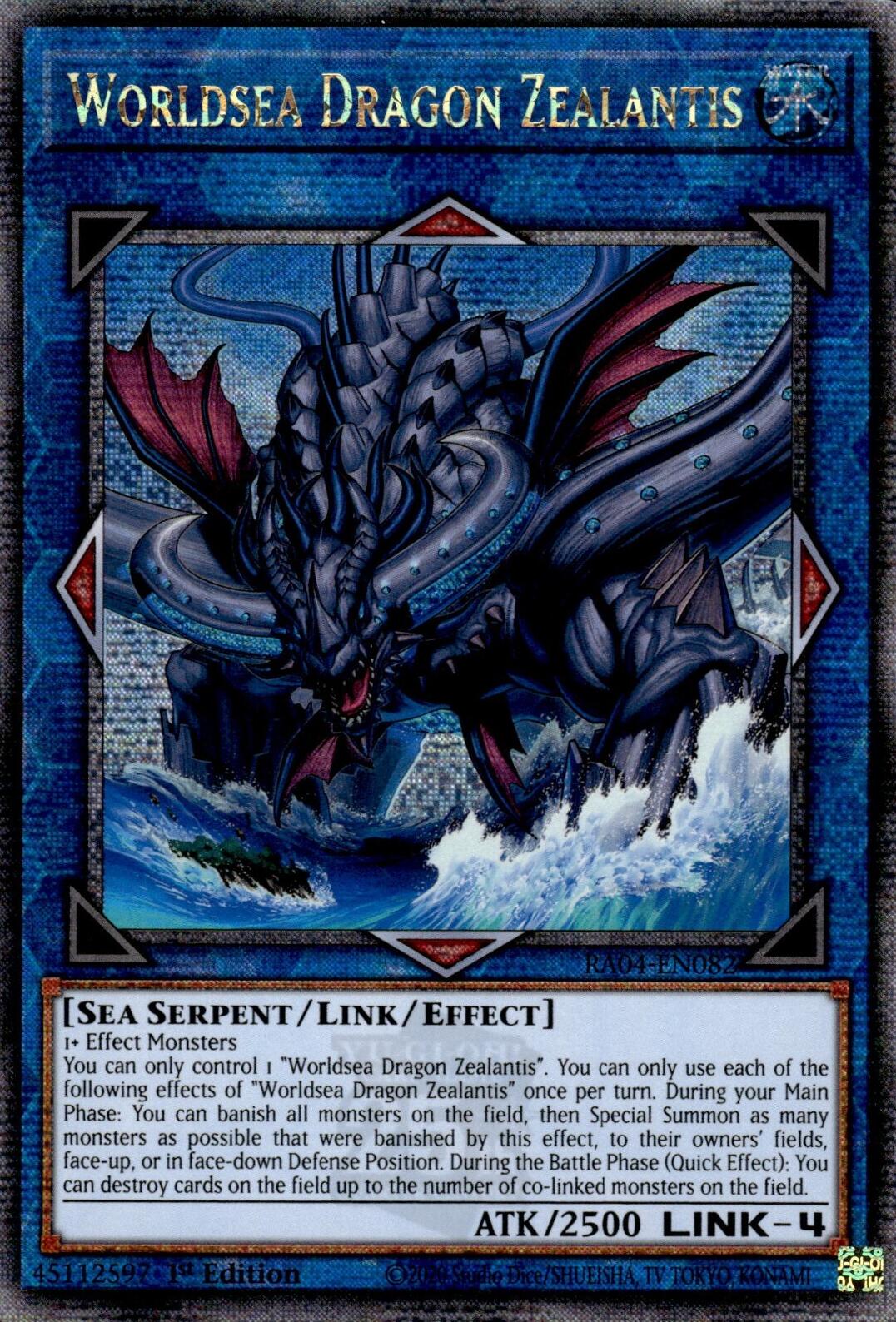 Worldsea Dragon Zealantis [RA04-EN082] Quarter Century Secret Rare | The Time Vault CA