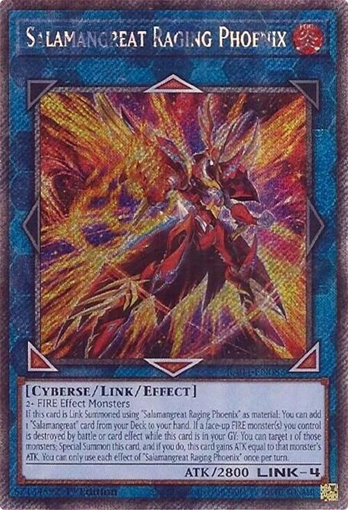 Salamangreat Raging Phoenix [RA04-EN083] Platinum Secret Rare | The Time Vault CA