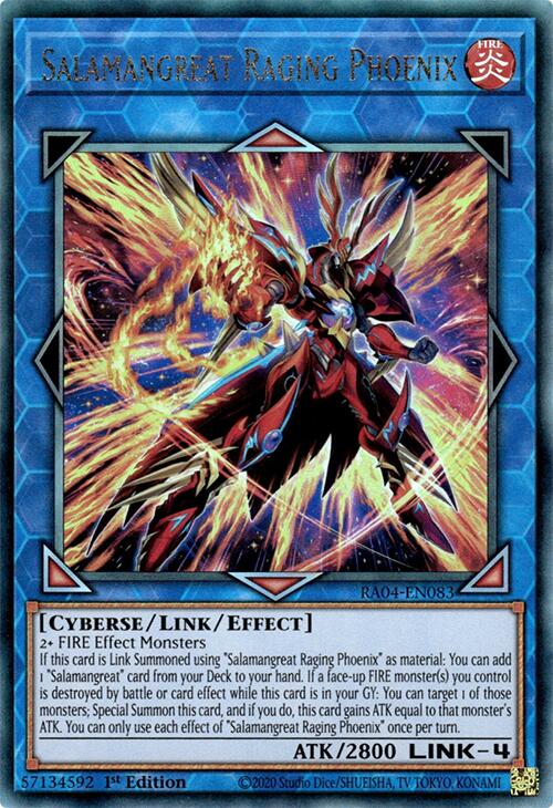Salamangreat Raging Phoenix [RA04-EN083] Prismatic Ultimate Rare | The Time Vault CA