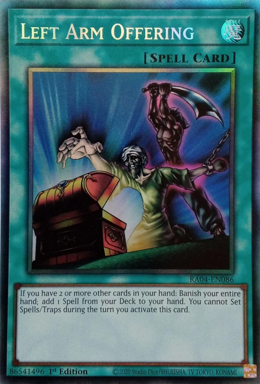 Left Arm Offering [RA04-EN086] Prismatic Collector's Rare | The Time Vault CA