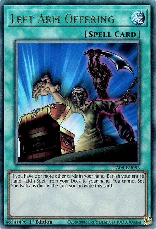 Left Arm Offering [RA04-EN086] Prismatic Ultimate Rare | The Time Vault CA