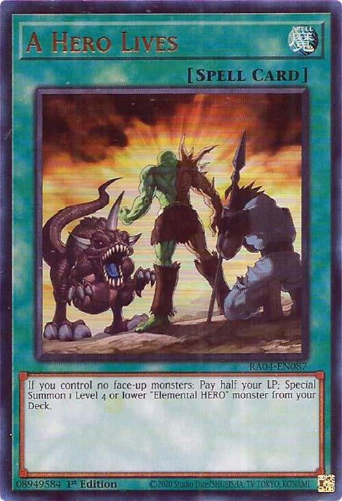 A Hero Lives [RA04-EN087] Ultra Rare | The Time Vault CA