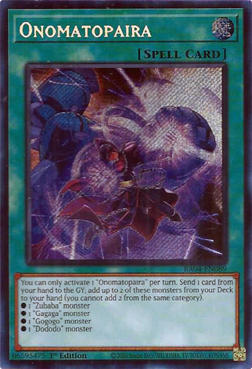 Onomatopaira [RA04-EN089] Secret Rare | The Time Vault CA