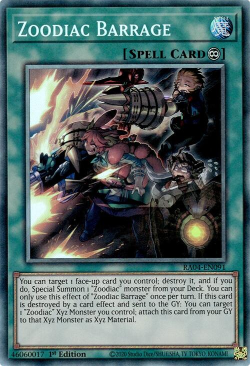 Zoodiac Barrage [RA04-EN091] Prismatic Collector's Rare | The Time Vault CA