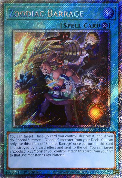 Zoodiac Barrage [RA04-EN091] Platinum Secret Rare | The Time Vault CA