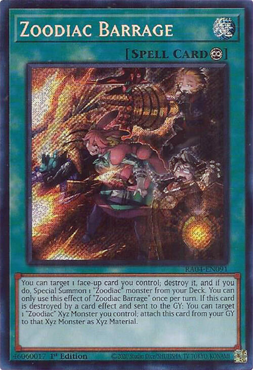 Zoodiac Barrage [RA04-EN091] Secret Rare | The Time Vault CA