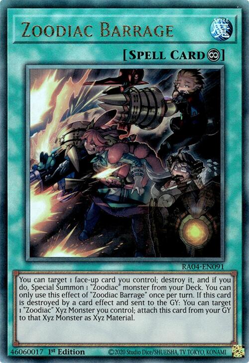 Zoodiac Barrage [RA04-EN091] Prismatic Ultimate Rare | The Time Vault CA