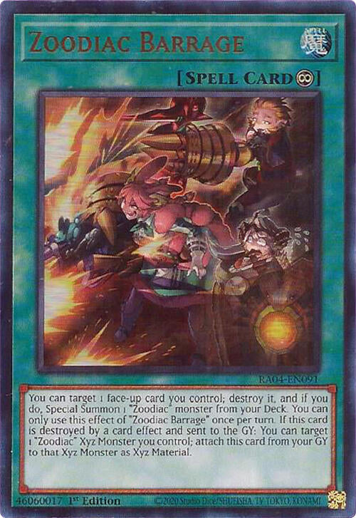 Zoodiac Barrage [RA04-EN091] Ultra Rare | The Time Vault CA