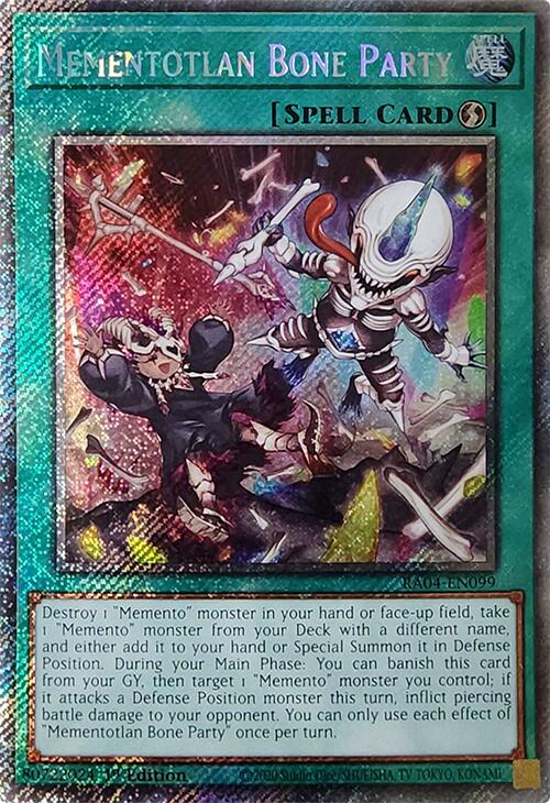 Mementotlan Bone Party [RA04-EN099] Platinum Secret Rare | The Time Vault CA