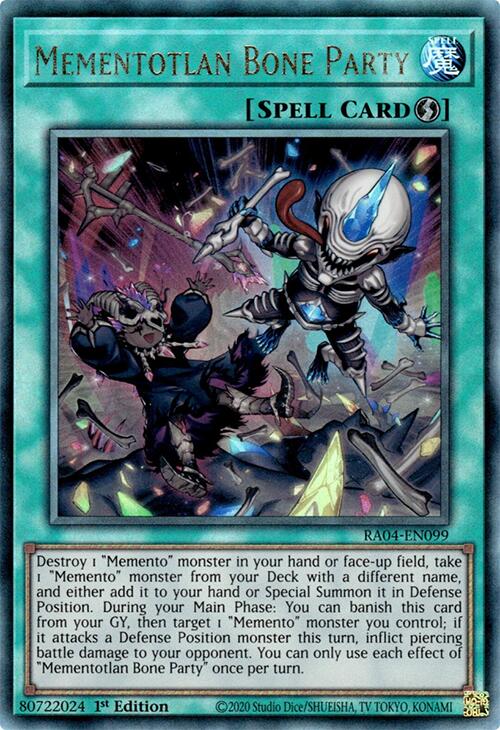 Mementotlan Bone Party [RA04-EN099] Prismatic Ultimate Rare | The Time Vault CA