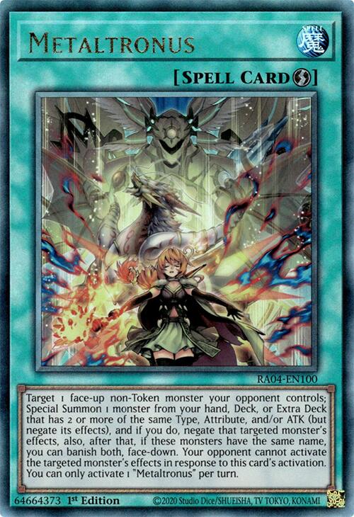 Metaltronus [RA04-EN100] Prismatic Ultimate Rare | The Time Vault CA