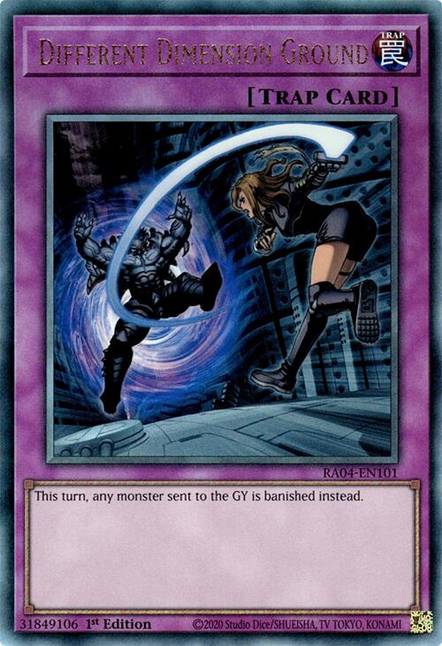 Different Dimension Ground [RA04-EN101] Prismatic Ultimate Rare | The Time Vault CA