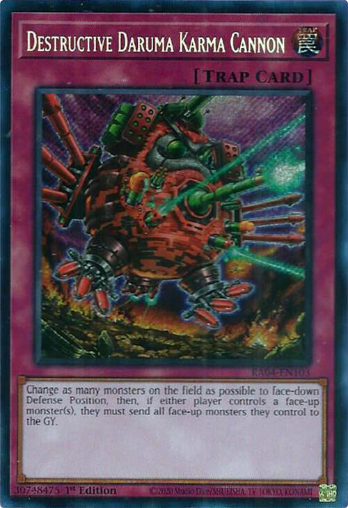 Destructive Daruma Karma Cannon [RA04-EN103] Secret Rare | The Time Vault CA