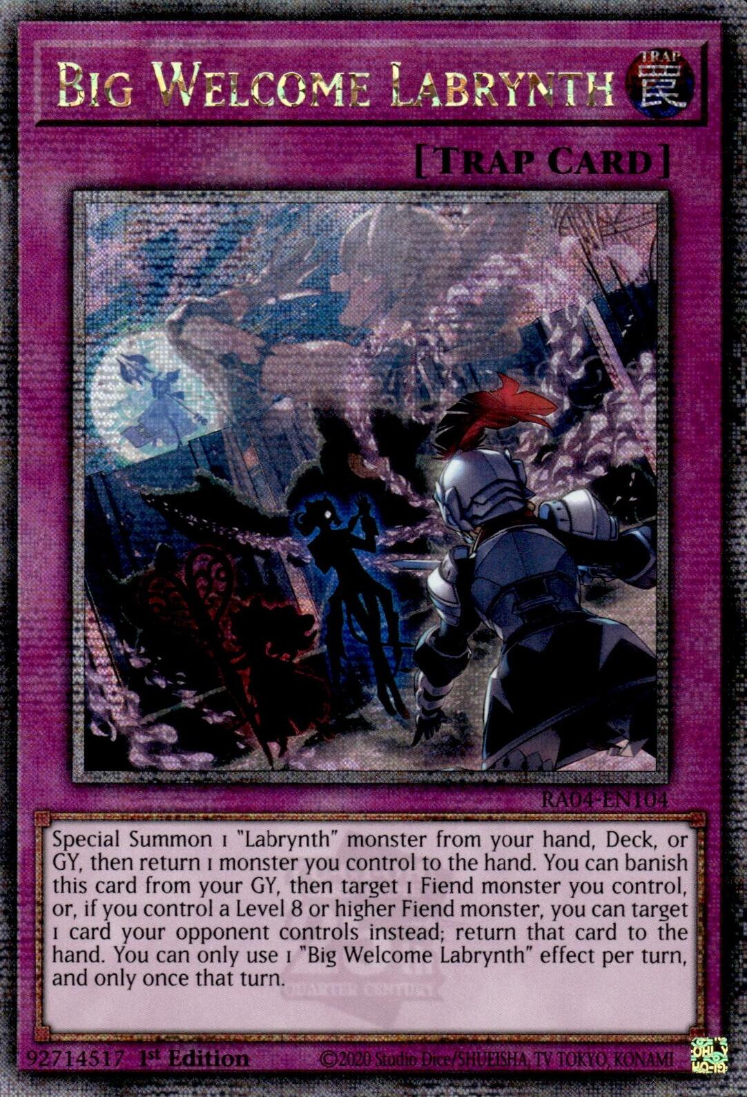 Big Welcome Labrynth [RA04-EN104] Quarter Century Secret Rare | The Time Vault CA