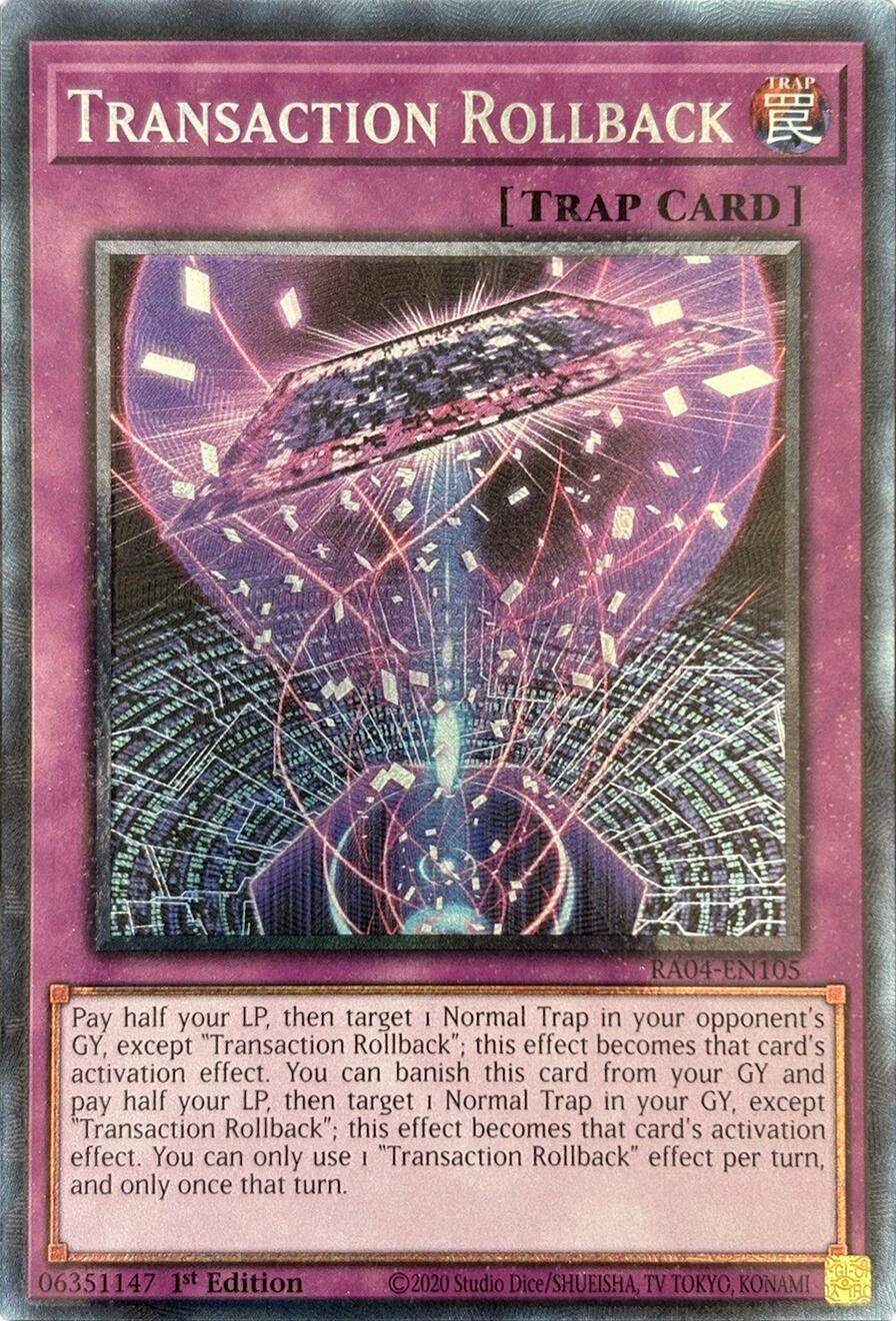 Transaction Rollback [RA04-EN105] Prismatic Collector's Rare | The Time Vault CA