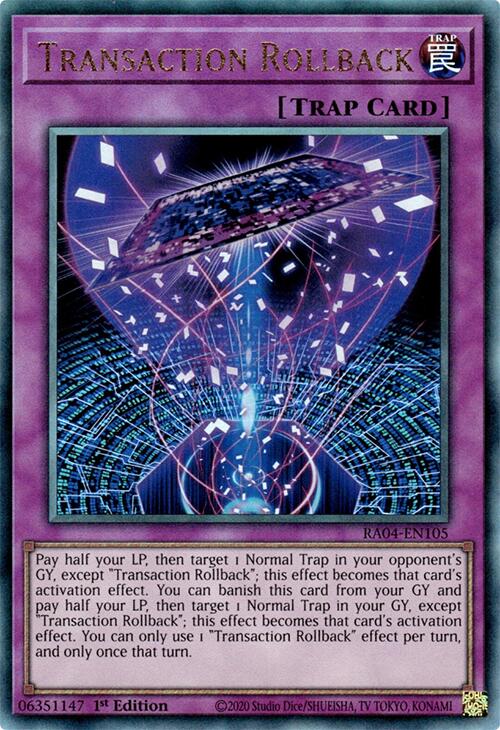 Transaction Rollback [RA04-EN105] Prismatic Ultimate Rare | The Time Vault CA