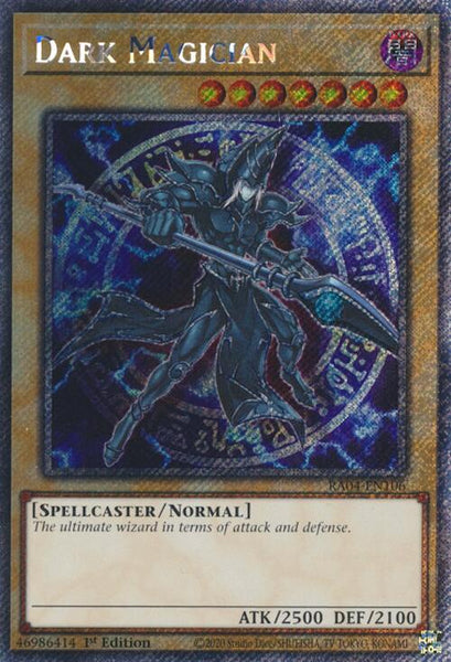 Yugioh Dark Magician RA04-EN106 Platinum Secret Rare 1st Edition NM Yugioh Dark Magician RA04-EN106 Platinum Secret Rare 1st Edition NM