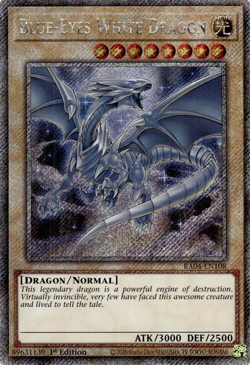 Blue-Eyes White Dragon (8th Art) [RA04-EN108] Platinum Secret Rare | The Time Vault CA