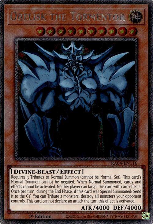 Obelisk the Tormentor [RA04-EN116] Platinum Secret Rare | The Time Vault CA