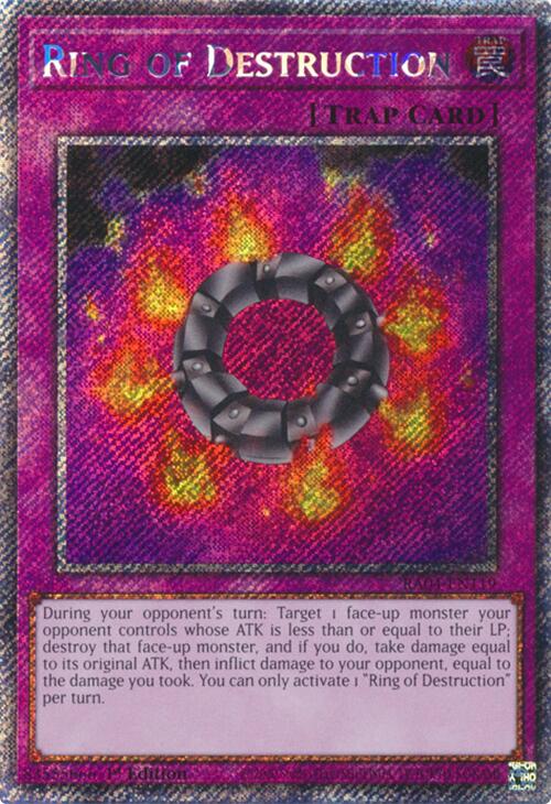 Ring of Destruction [RA04-EN119] Platinum Secret Rare | The Time Vault CA