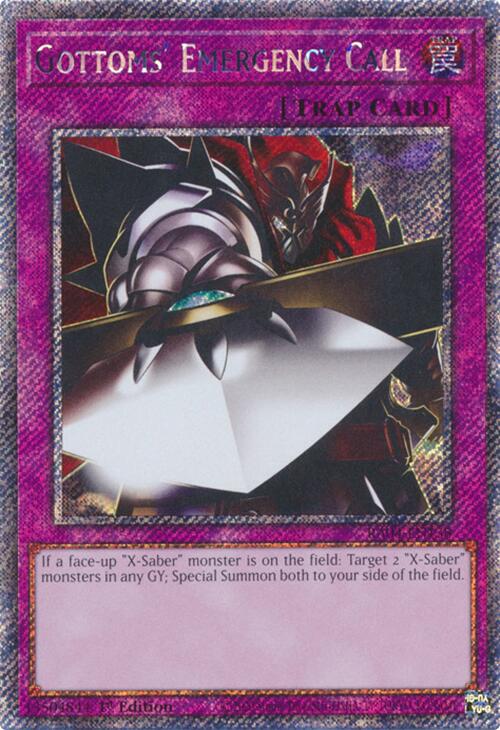 Gottoms' Emergency Call [RA04-EN138] Platinum Secret Rare | The Time Vault CA