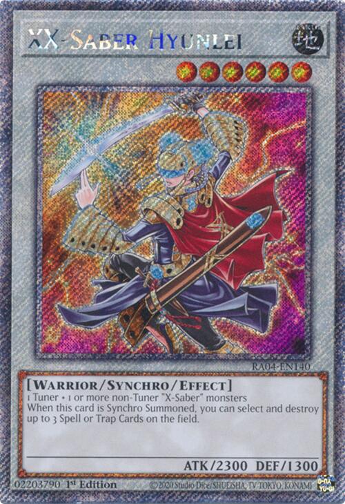 XX-Saber Hyunlei [RA04-EN140] Platinum Secret Rare | The Time Vault CA