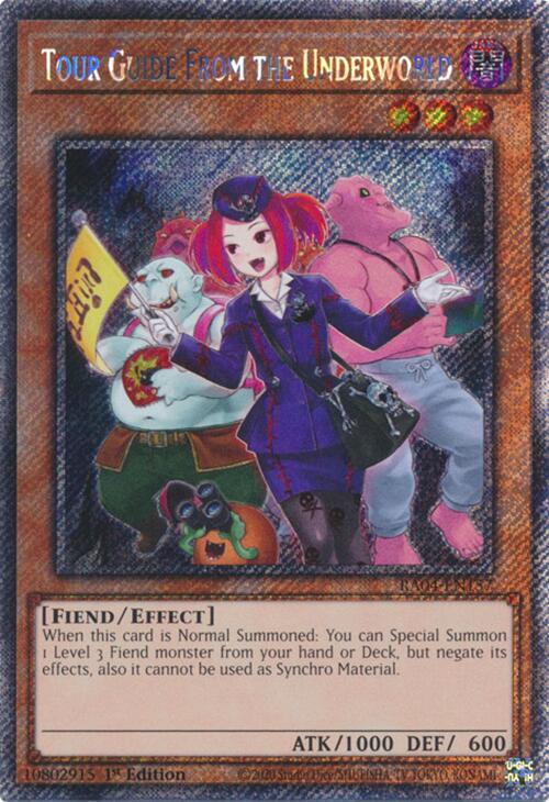 Tour Guide from the Underworld (Alternate Art) [RA04-EN157] Platinum Secret Rare | The Time Vault CA