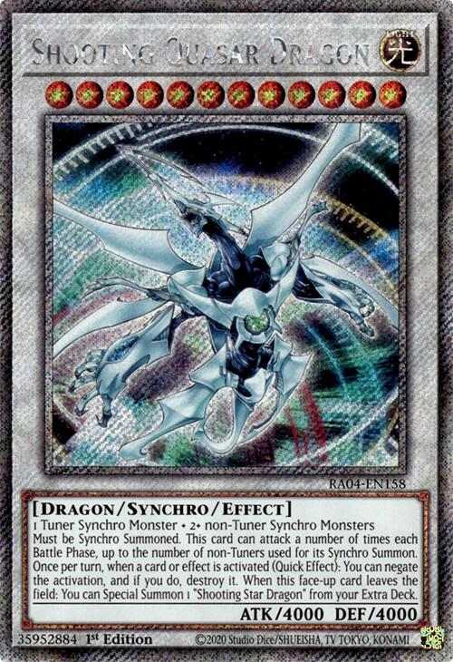 Shooting Quasar Dragon [RA04-EN158] Platinum Secret Rare | The Time Vault CA