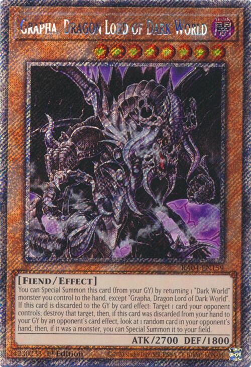 Grapha, Dragon Lord of Dark World [RA04-EN159] Platinum Secret Rare | The Time Vault CA