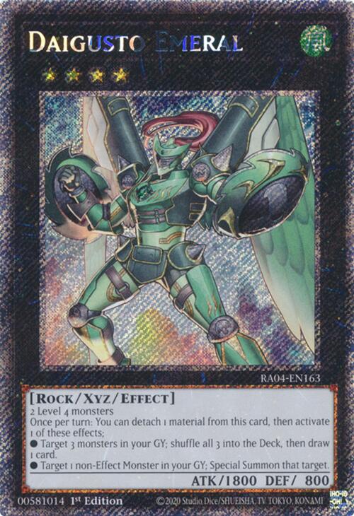 Daigusto Emeral [RA04-EN163] Platinum Secret Rare | The Time Vault CA