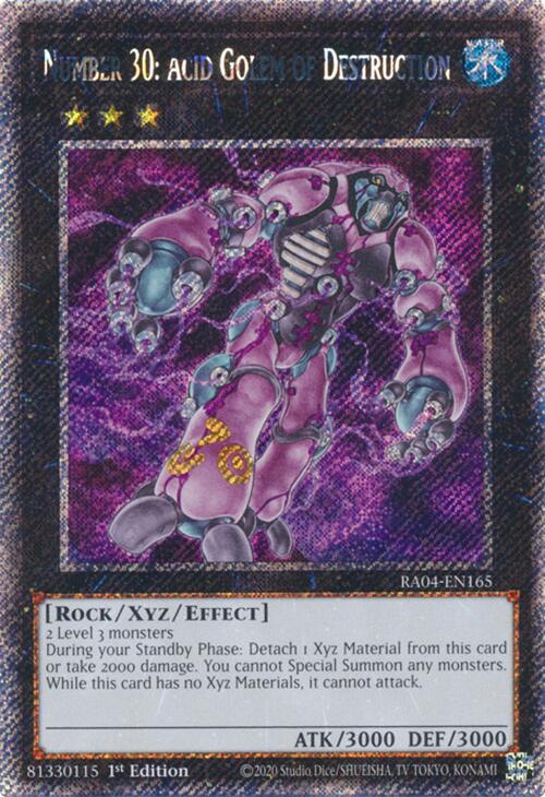 Number 30: Acid Golem of Destruction [RA04-EN165] Platinum Secret Rare | The Time Vault CA