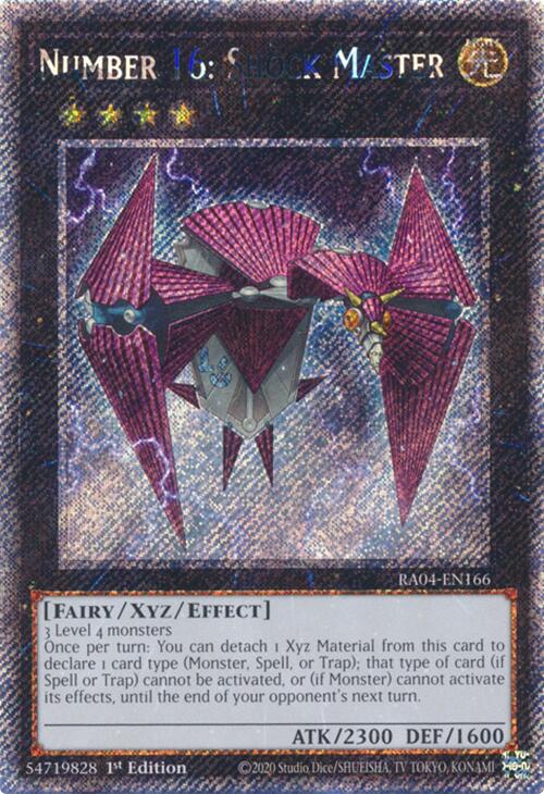 Number 16: Shock Master [RA04-EN166] Platinum Secret Rare | The Time Vault CA