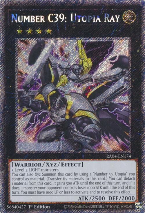 Number C39: Utopia Ray [RA04-EN174] Platinum Secret Rare | The Time Vault CA