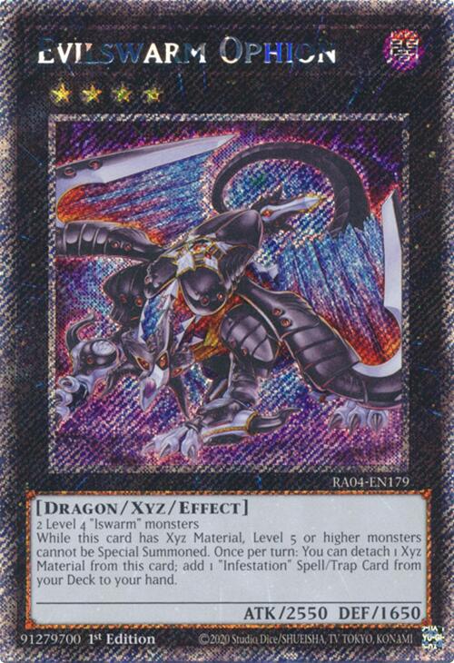 Evilswarm Ophion [RA04-EN179] Platinum Secret Rare | The Time Vault CA