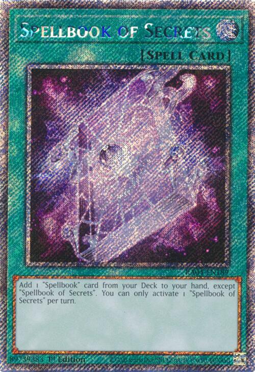 Spellbook of Secrets [RA04-EN189] Platinum Secret Rare | The Time Vault CA