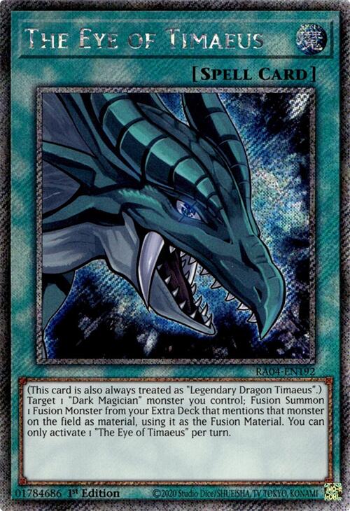 The Eye of Timaeus [RA04-EN192] Platinum Secret Rare | The Time Vault CA