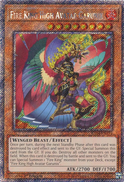Fire King High Avatar Garunix [RA04-EN194] Platinum Secret Rare | The Time Vault CA
