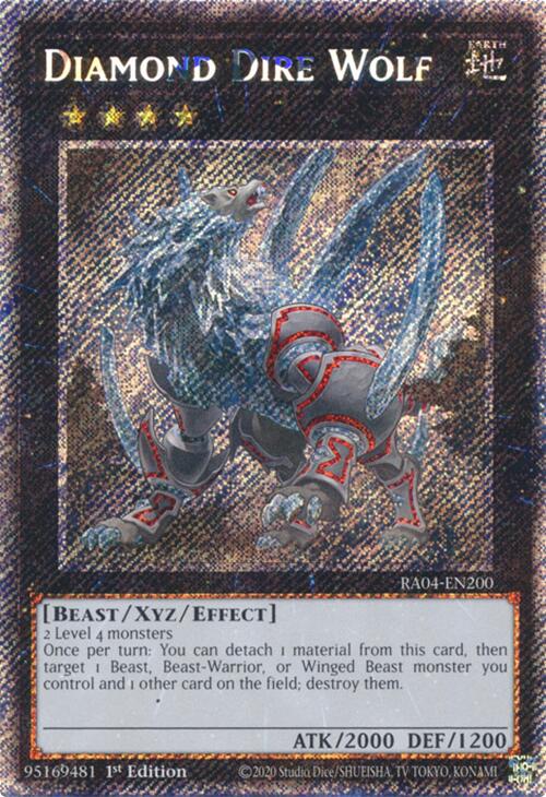 Diamond Dire Wolf [RA04-EN200] Platinum Secret Rare | The Time Vault CA