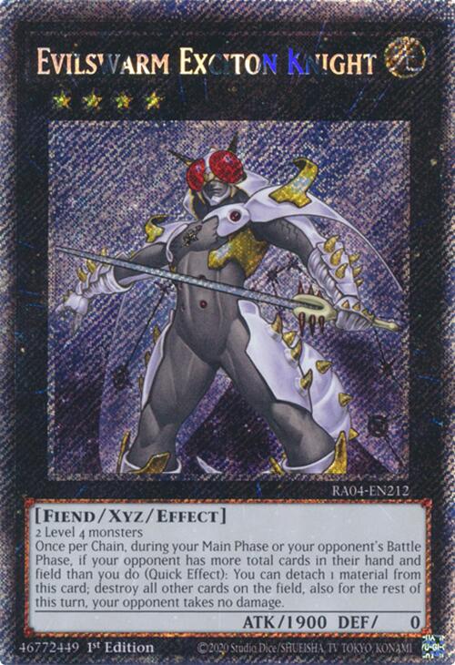 Evilswarm Exciton Knight [RA04-EN212] Platinum Secret Rare | The Time Vault CA