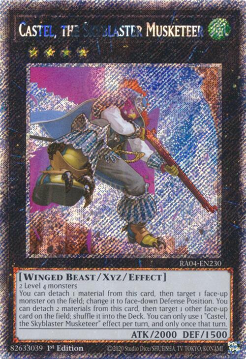 Castel, the Skyblaster Musketeer [RA04-EN230] Platinum Secret Rare | The Time Vault CA