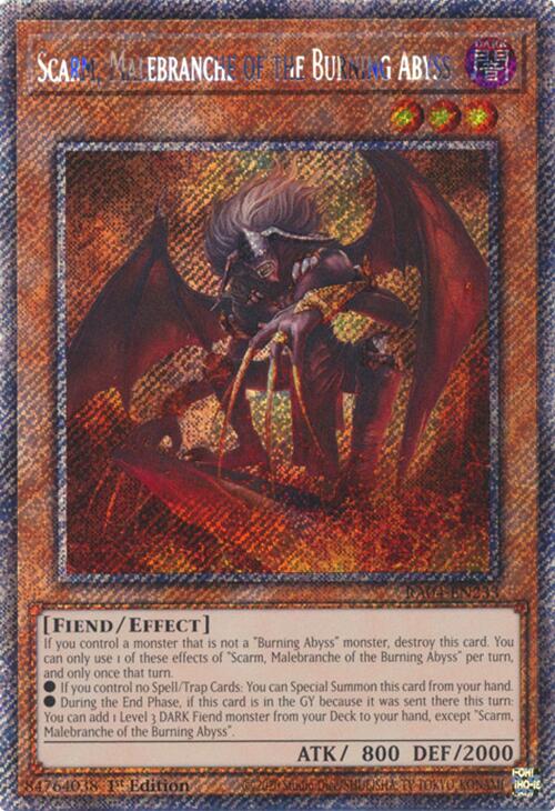 Scarm, Malebranche of the Burning Abyss [RA04-EN233] Platinum Secret Rare | The Time Vault CA