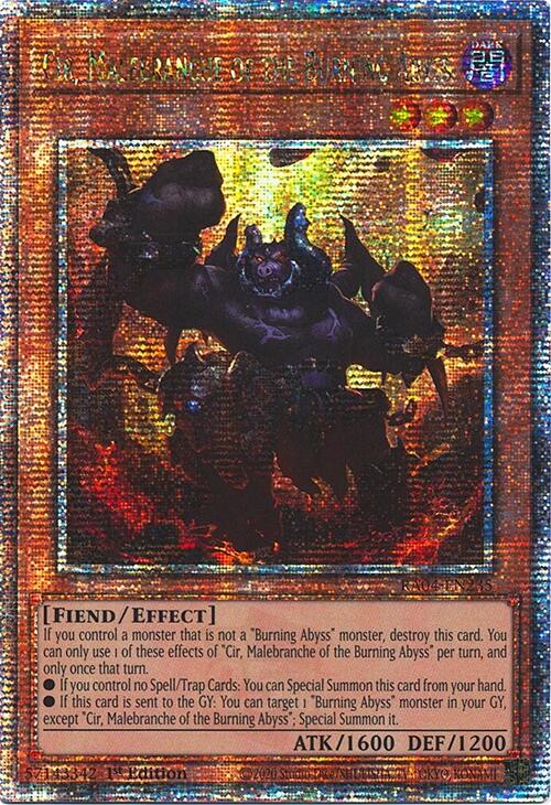 Cir, Malebranche of the Burning Abyss [RA04-EN235] Quarter Century Secret Rare | The Time Vault CA