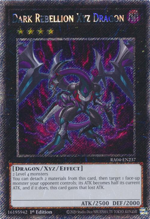 Dark Rebellion Xyz Dragon [RA04-EN237] Platinum Secret Rare | The Time Vault CA