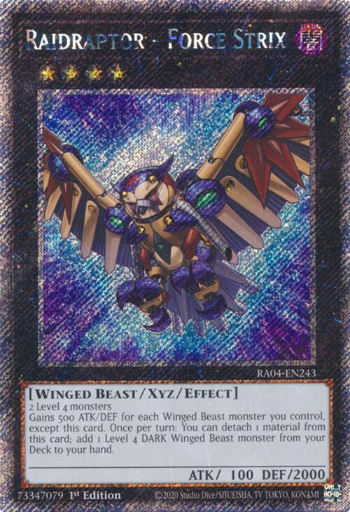 Raidraptor - Force Strix [RA04-EN243] Platinum Secret Rare | The Time Vault CA