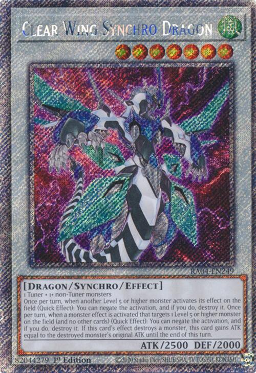 Clear Wing Synchro Dragon [RA04-EN249] Platinum Secret Rare | The Time Vault CA