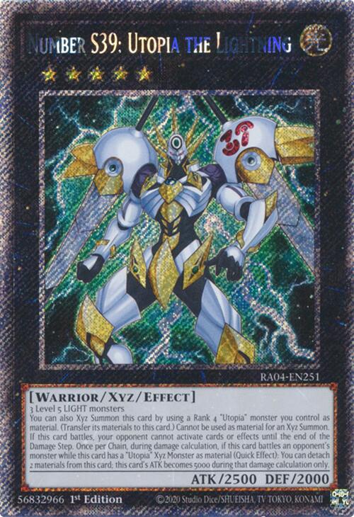 Number S39: Utopia the Lightning [RA04-EN251] Platinum Secret Rare | The Time Vault CA