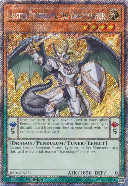 Luster Pendulum, the Dracoslayer [RA04-EN252] Platinum Secret Rare | The Time Vault CA